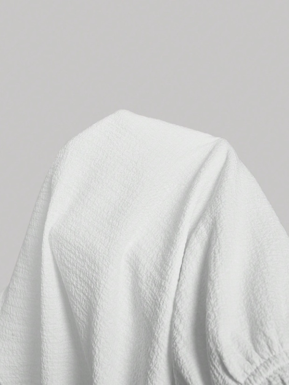 White Smocked Square-Neck Mini Dress with Wide Crossed Straps in the Back Size M - Picture 6 of 6